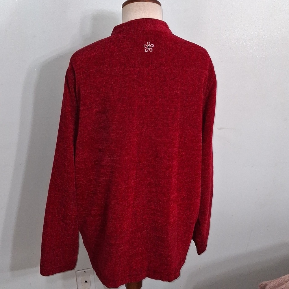 White Stag /Red Embroidered Cardigan Jacket- W Sz Large- 12-14 - Picture 5 of 6